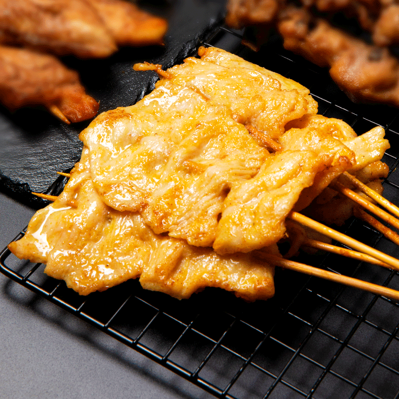 鹿有有咖喱里脊肉串里脊肉片鸡肉串烧烤早餐半成品速食油炸小吃空气炸锅 鹿有有鸡肉串400g*4袋(共1600g)