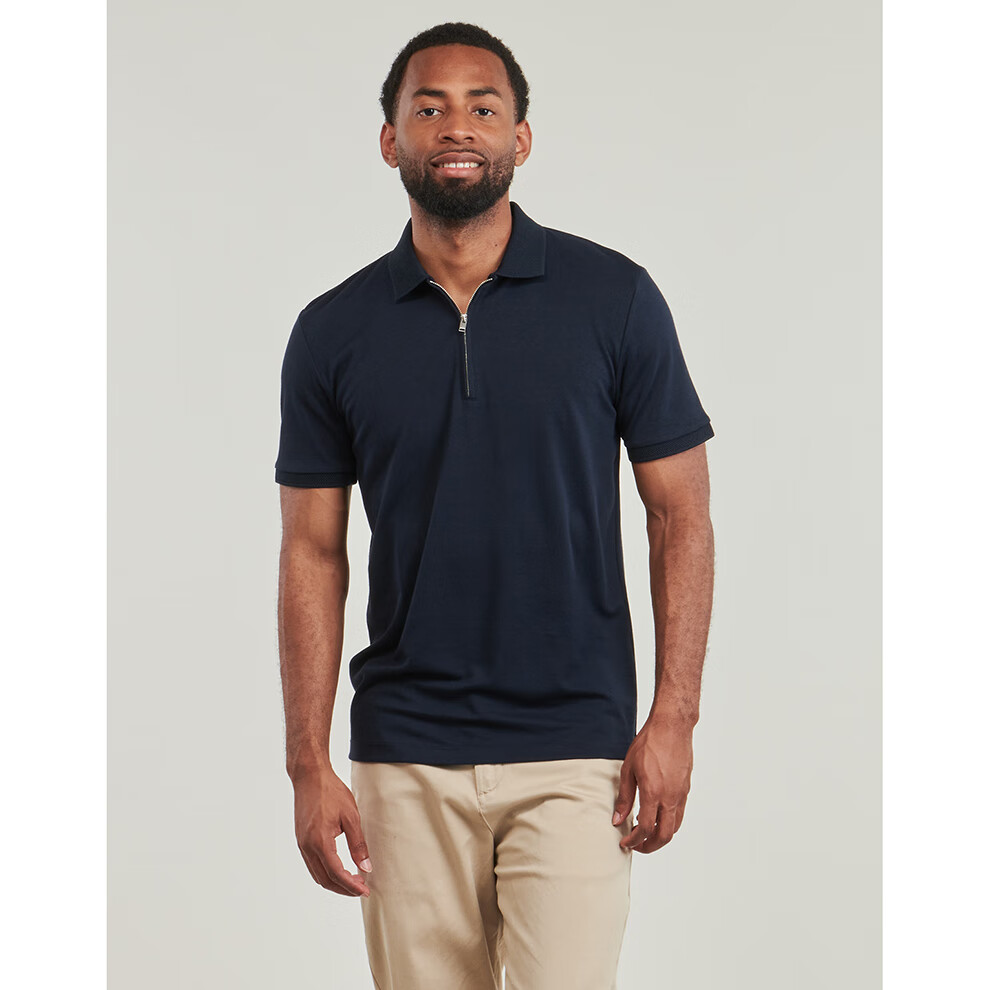 SELECTED男士短袖polo衫百搭款休闲上衣商务男装深蓝色2025夏季新款t恤男 深蓝色 S (EU)