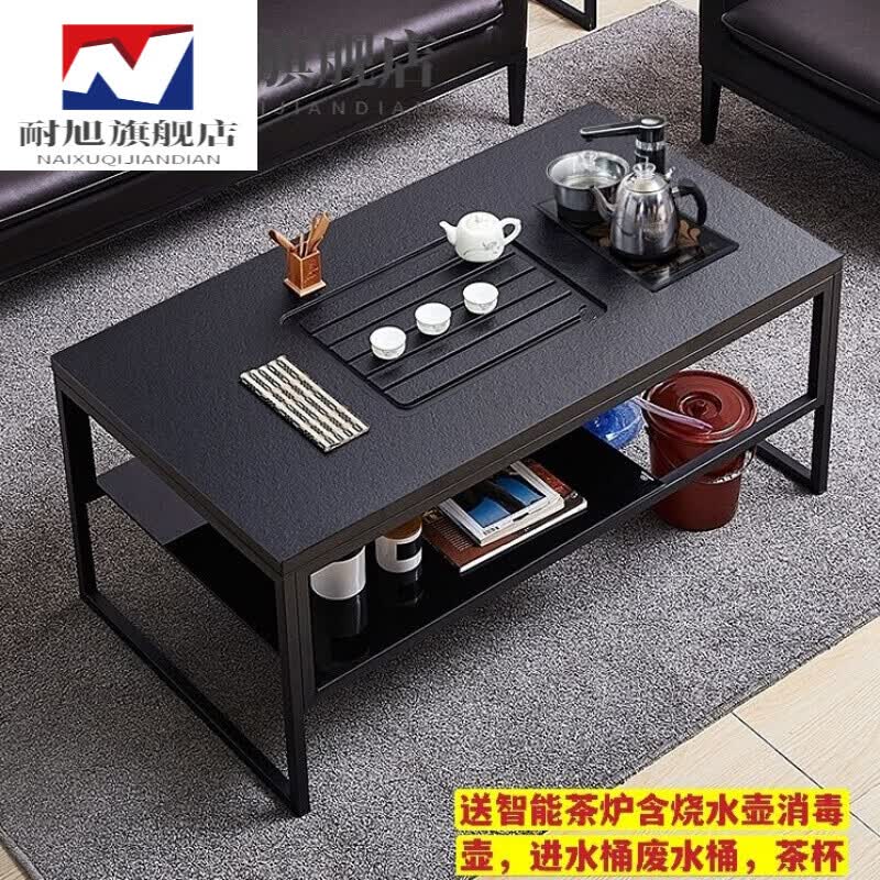 现代商务办公门店功夫茶台轻奢岩板家用会客接待泡茶桌 【款】火烧石面款 100*60*55【货到家】怎么看?