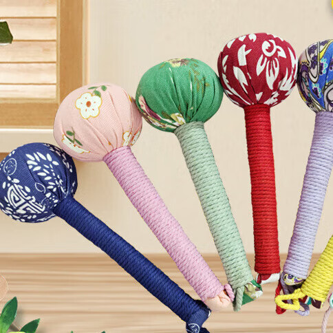 【精选】艾草锤diy养生家用手持敲打颈椎腰部背部全身拍打按摩锤 半成品33CM艾锤材料（1套装）