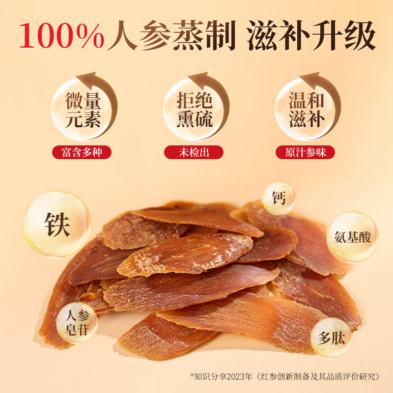 思恩腾瑞贝安正宗红参片100g人参片党参当归红枣煲汤食材泡水喝滋补气血养生茶 【滋补尝鲜】红参片 10g*2袋 共20g