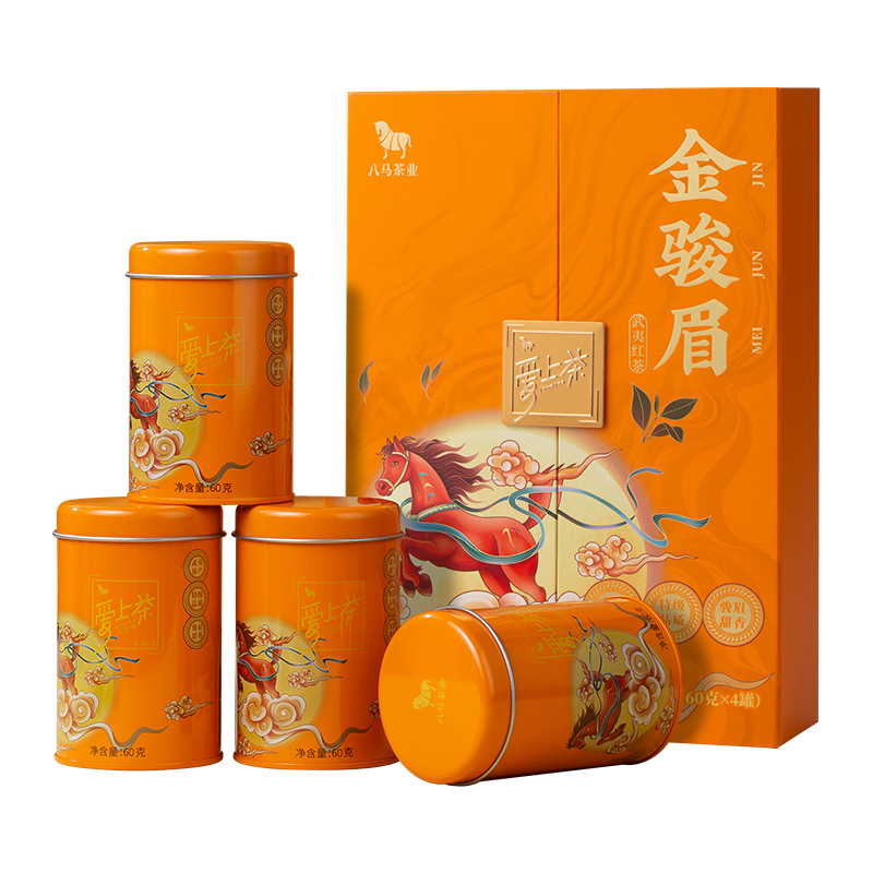 八马茶业 武夷红茶 金骏眉/正山小种 爱上茶 送礼茶叶 礼盒装 送礼袋 【金骏眉】240g