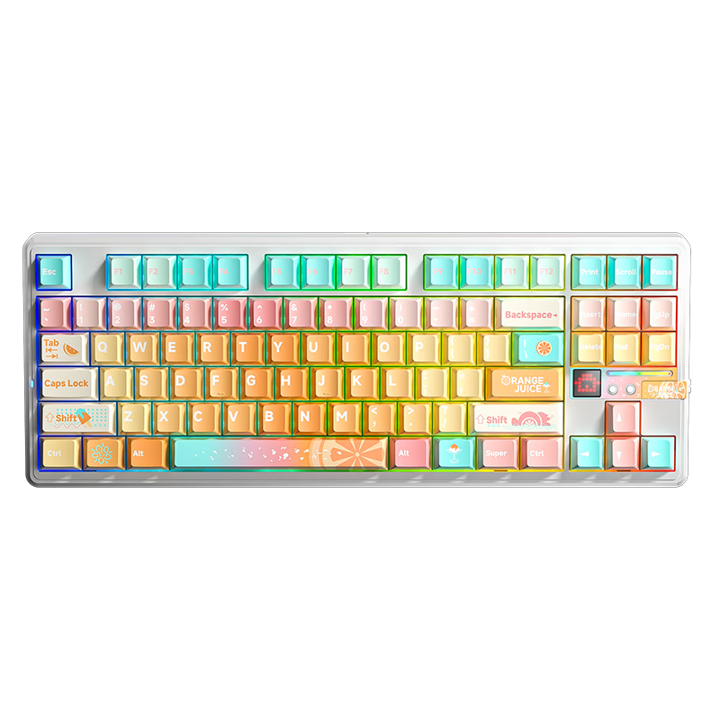 狼蛛（AULA）F87ProV2无线客制化机械键盘蓝牙有线三模全键热插拔gasket结构电竞游戏办公专用拼色流星冰淇淋轴