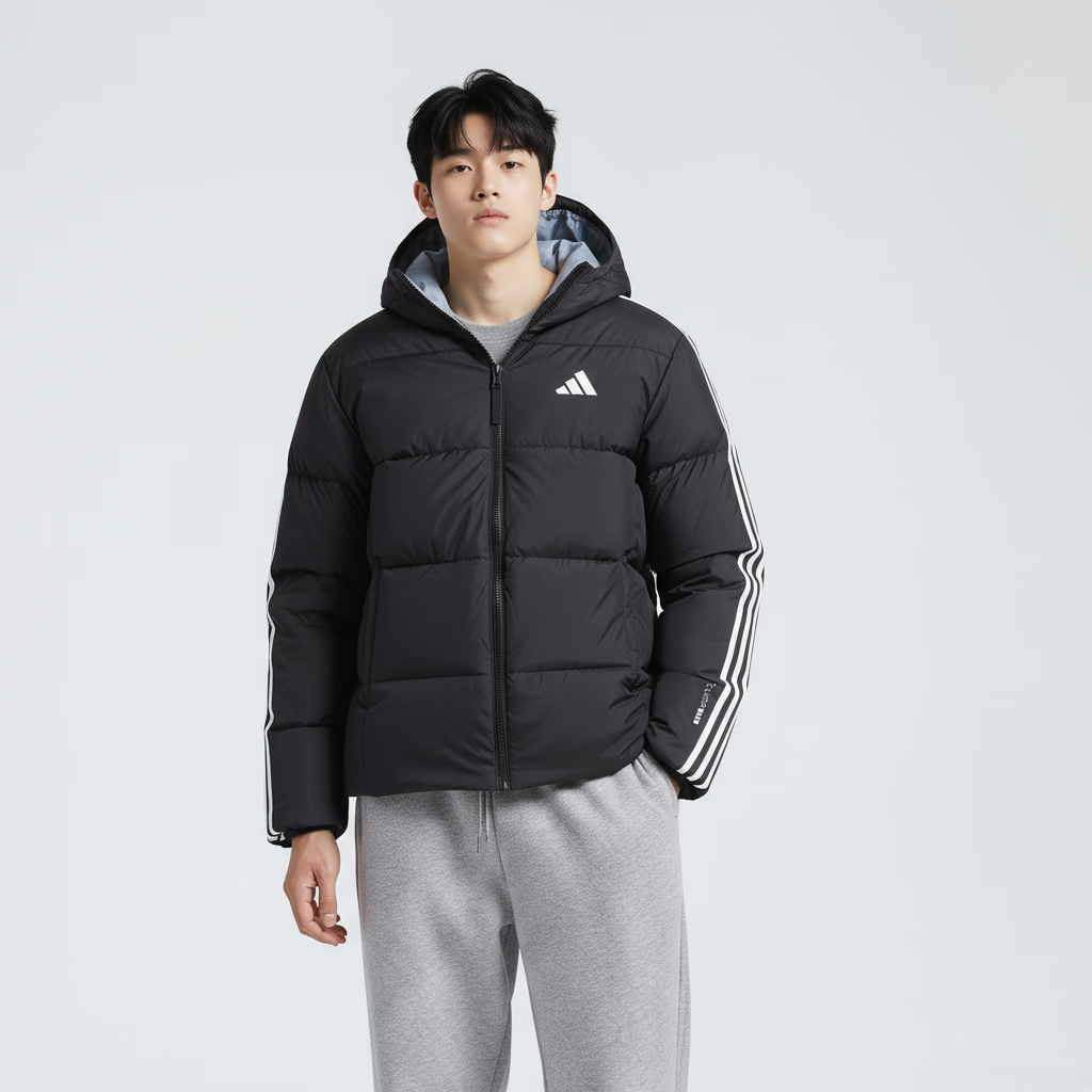阿迪达斯（adidas）男 运动型格系列 3S RVSB D JKT 短羽绒服 KC2490 黑色  L 