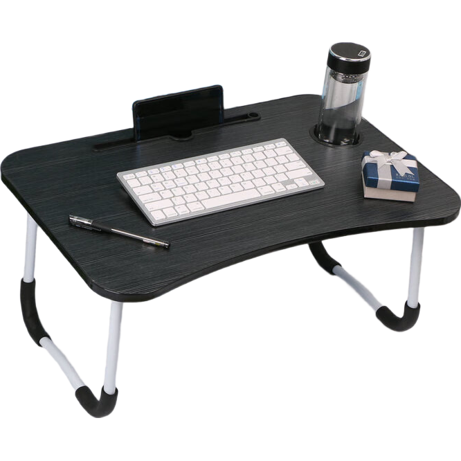 床上桌一体书桌笔记本电脑桌折叠桌简易摆摊家居卧室小桌子 60*40-平面款-w-白色