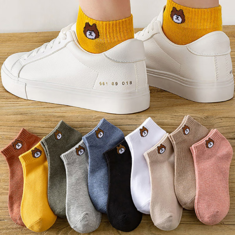 雅鹿女士短袜子四季透气吸汗小熊船袜学生休闲袜高弹抑菌防滑浅口袜子 划算不到1元】小熊船袜【20双】 均码 雅鹿 10A抑菌/高弹透气/抗起球