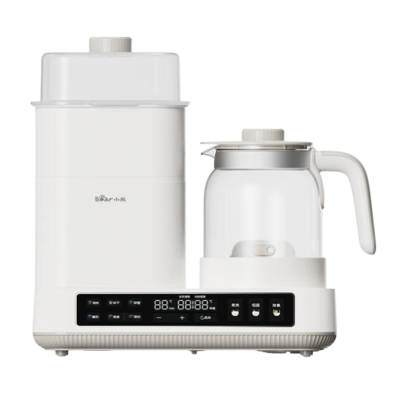 小熊（Bear）全玻璃恒温壶二合一 消毒调奶一体机 奶瓶消毒带烘干1.2L热门商品