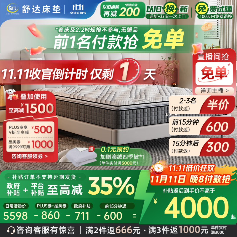 ��serta������ �齺�������������������˫�˴�������1.5/1.8��*2�׿ɶ��� ������1931���䡿���Ǳ��� ����ƫ�� 28cm 1.8x2��