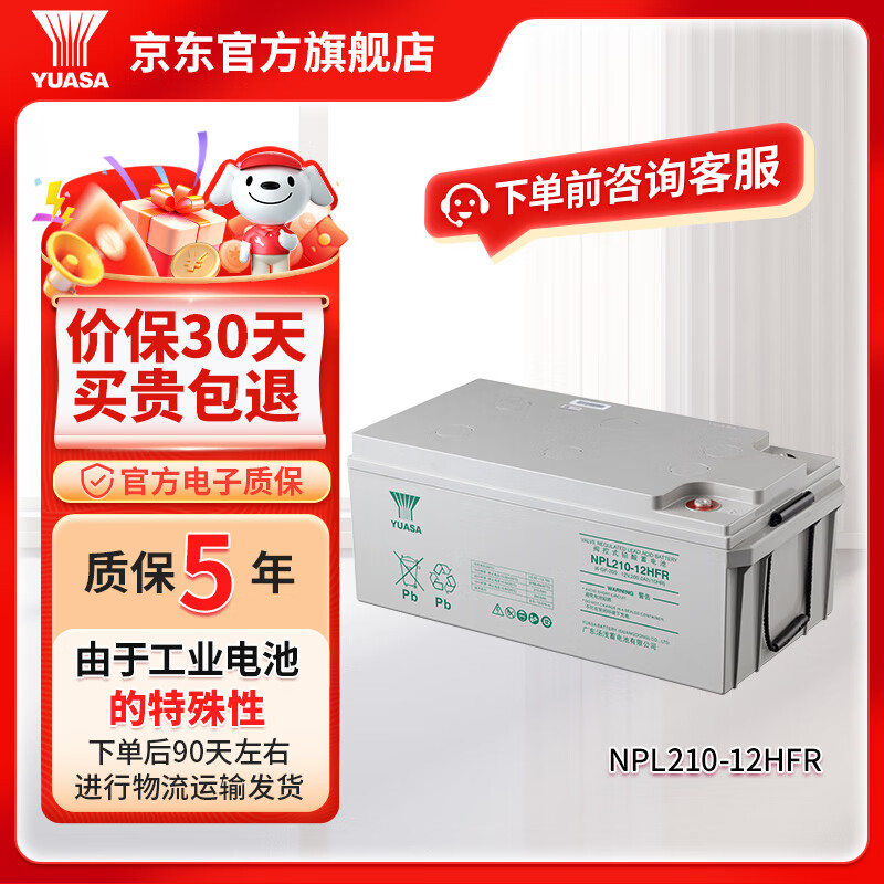 汤浅YUASA NPL系列铅酸免维护蓄电池 12V UPS不间断电源应急电源 NPL 210-12HFR【下单需咨询客服】