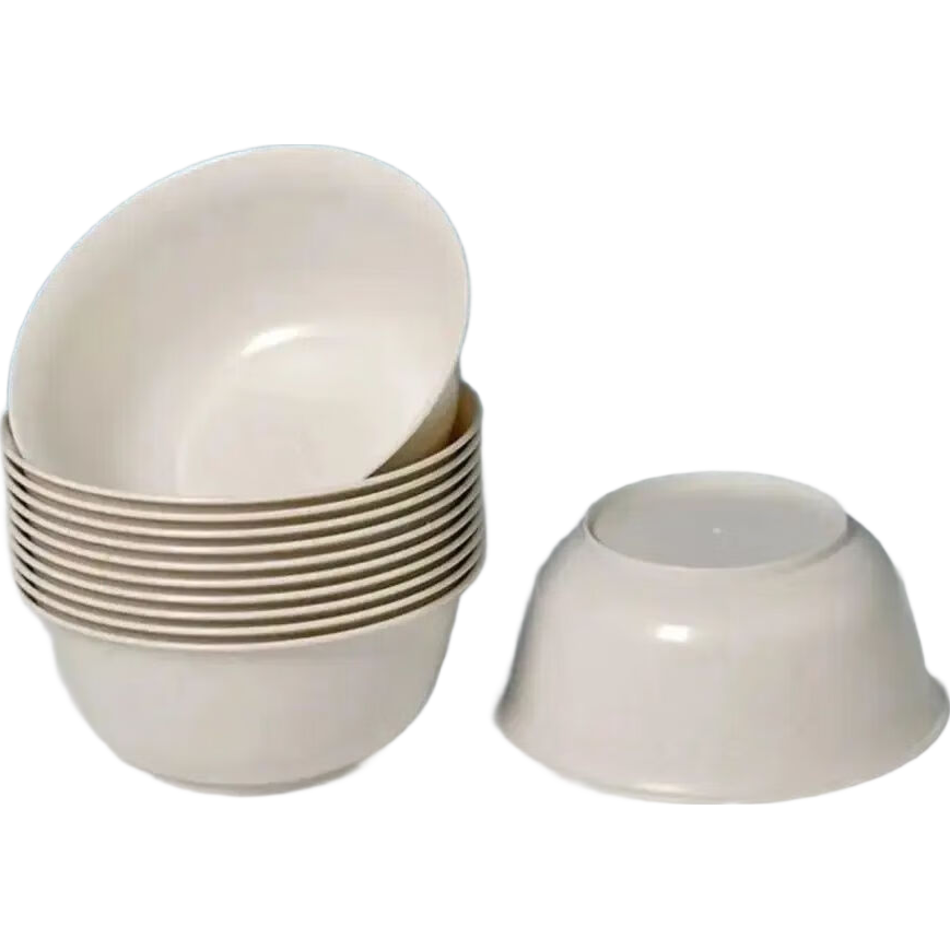 稻壳一次性餐具套装野餐碗筷食品级可降解碗居家旅行野炊烧烤食堂 250ml米白色稻壳碗 20个