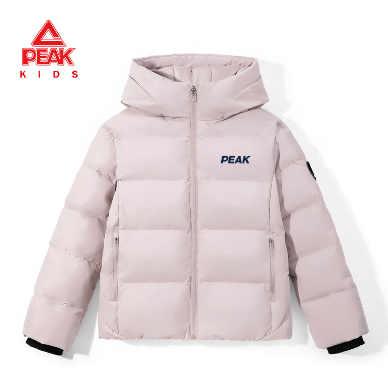 匹克童装儿童羽绒服2025新款男童秋冬衣服保暖外套女童外出服鸭绒冬装 【儿童羽绒服】黑/白+黑贴 170