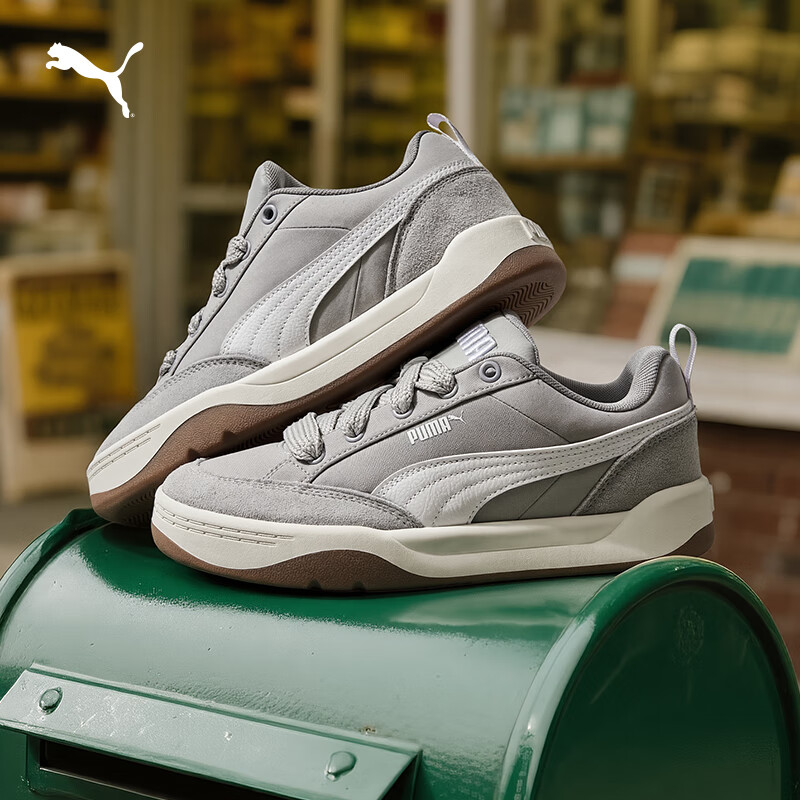 彪马（PUMA）面包鞋|复古休闲滑板鞋男女新款冬运动鞋 PARK397495 灰色-白-09 42