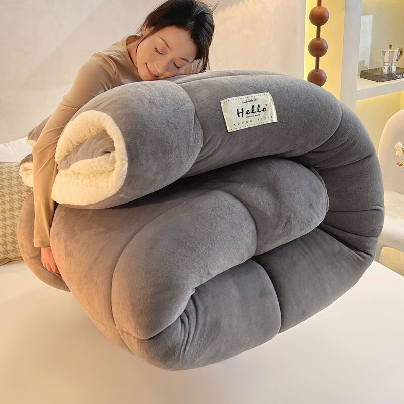 羊羔绒被子冬被10斤棉被加厚保暖秋冬季宿舍单人学生冬天双面被芯 【双面绒】-绅士灰 110*150cm【约2斤】