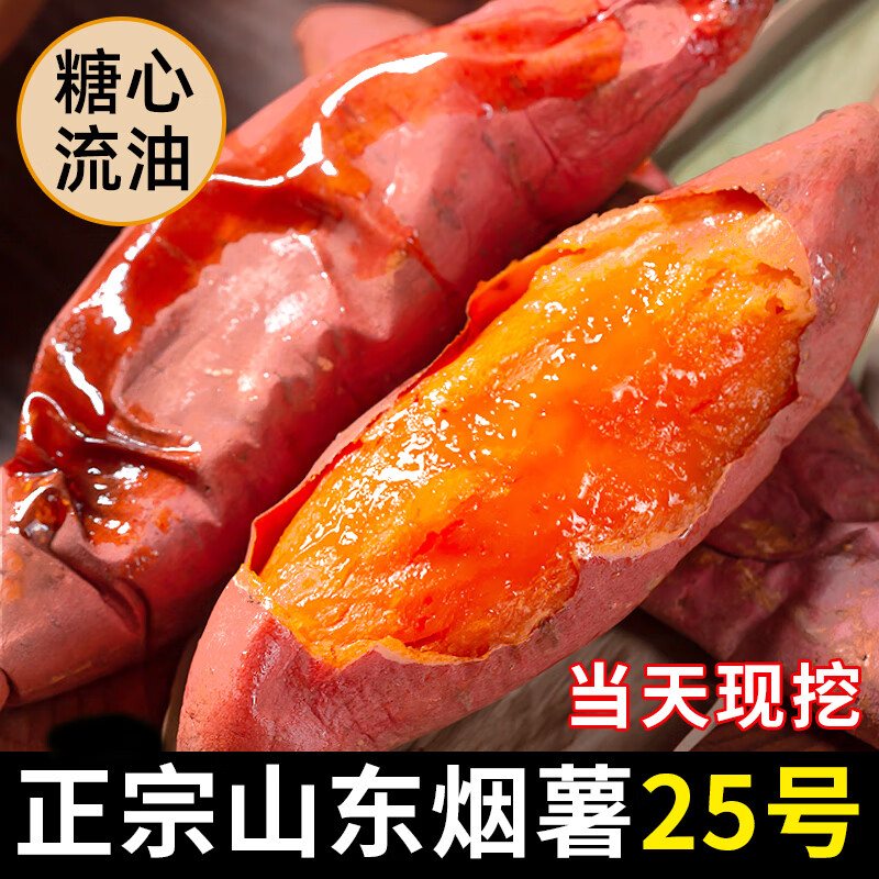 春福乐 山东烟薯25号 新鲜红薯糖心蜜薯现挖沙地番薯山芋农家自种烤地瓜 5斤甄选装【香甜流油】净4.5斤