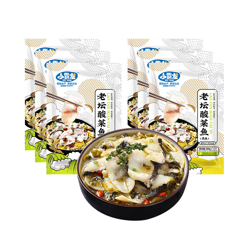 GUO LIAN国联水产金汤老坛酸菜鱼439g加热即食黑鱼片半成品家庭装预制菜 酸菜鱼 439g *6大包【老坛酸菜鱼】