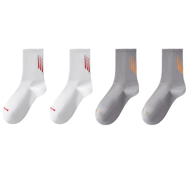金利来男士袜子男7A级抗菌防臭短袜透气吸汗中筒袜休闲运动袜5双装 男中筒袜471月白*2+灰色*2 均码