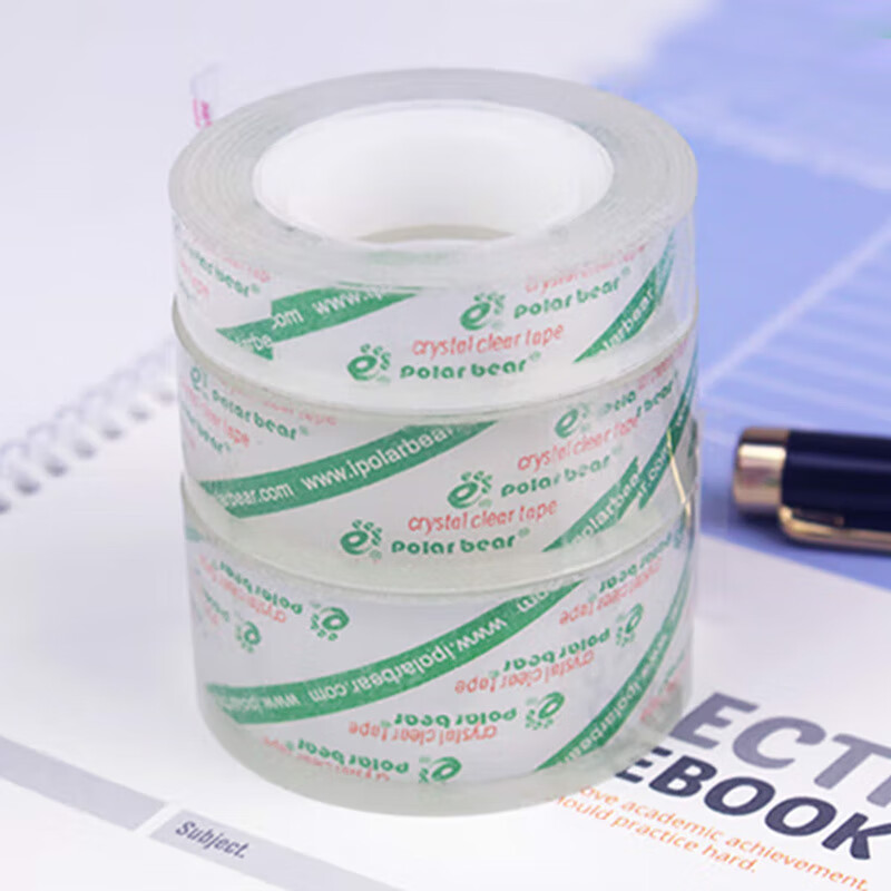北极熊（Polar bear） 特粘透明文具胶带 小胶带透明无痕胶布 小透明胶带封口胶条 PP-027 24MM*22.85M 6卷/筒