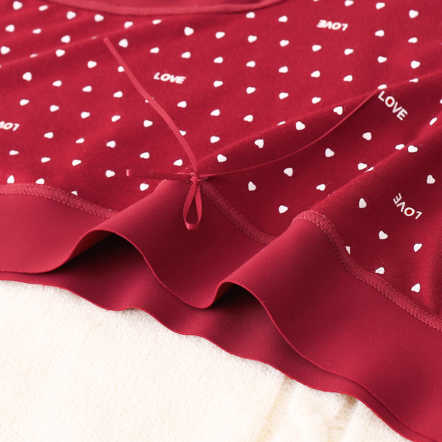 康丽霞（4条）女士内裤女中腰安可拉红7A抑菌裆本命年新款女三角内裤头 4条装：爱心+波点+菱形+田格形 L （100-125斤）