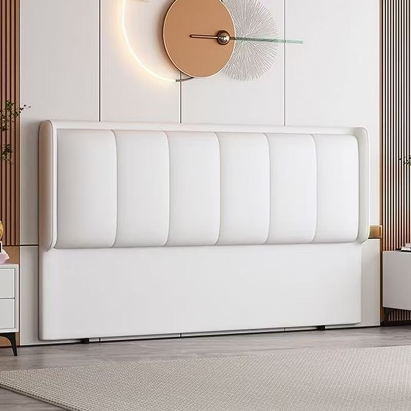 迈途森酒店出租屋床头靠背一体实木落地软包现货新款超薄轻奢简约 米白色 猫爪皮 1.2米