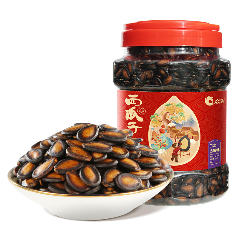 洽洽瓜子陈皮甘草口水话梅味西瓜子恰恰黑瓜子大片年货零食 口水话梅味898g*1桶