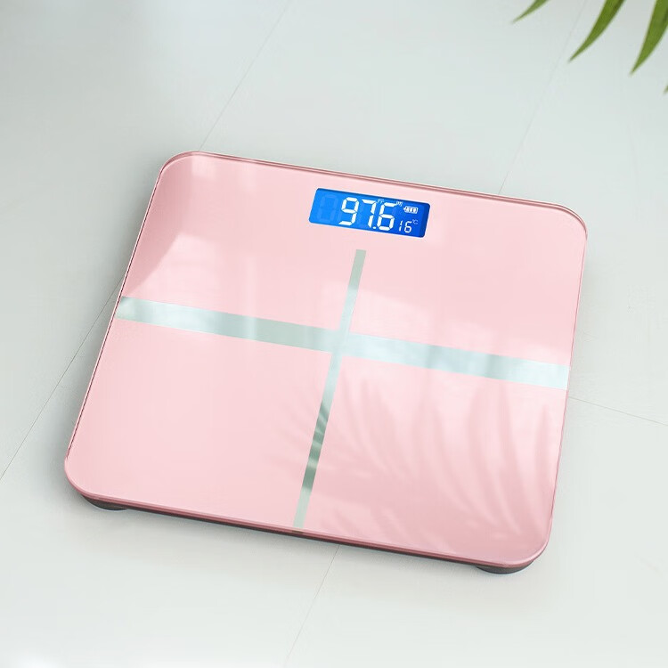 体重秤家用秤人体称体重计重秤 玫瑰金 26*26电池款