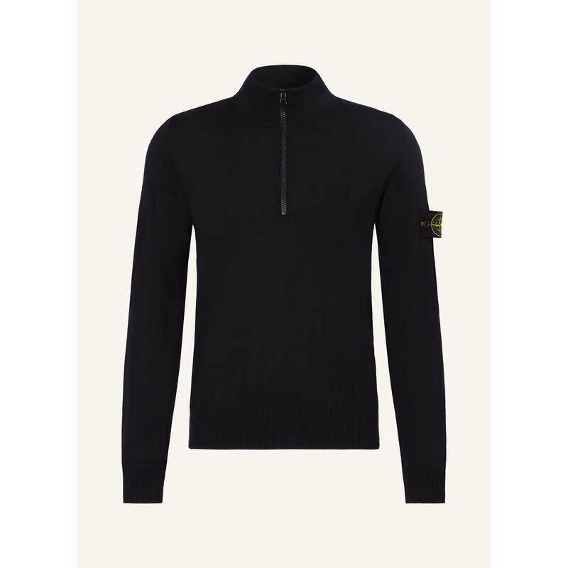 STONE ISLAND男士毛衣 保暖柔軟純毛立領(lǐng)秋冬日常針織簡(jiǎn)約針織衫 DARK BLUE 均碼 |XL