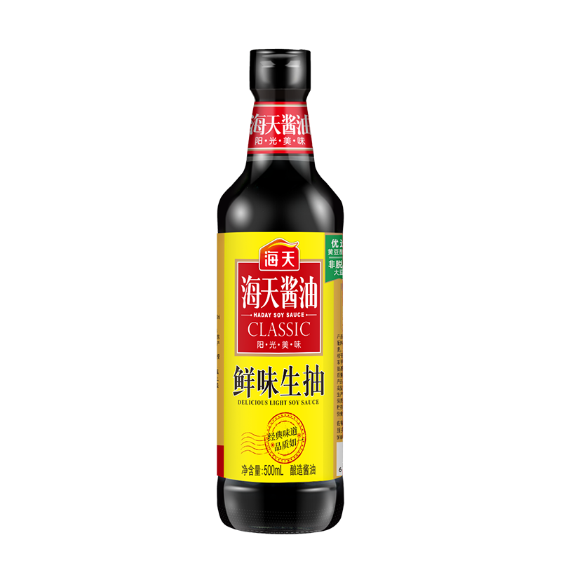 海天 鲜味生抽酱油500ml【酿造酱油】经典系列 点蘸提鲜凉拌