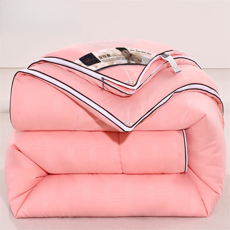 恒源祥蚕丝被子100桑蚕丝四季通用二合一子母被芯8斤加厚冬被宿舍春秋被 烫钻款-玉色 200x230cm  10斤