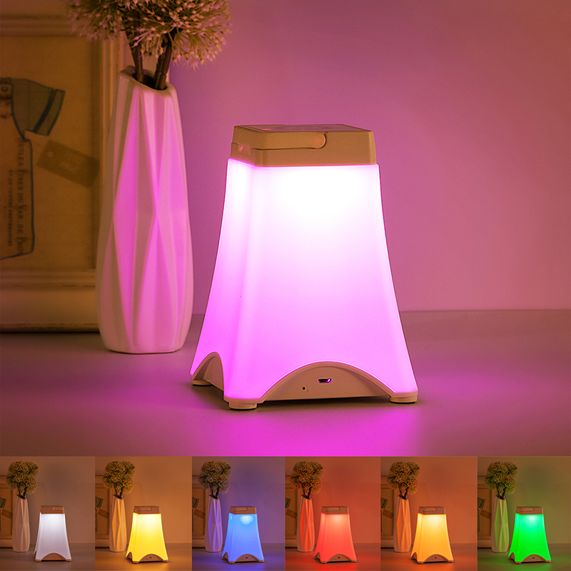 酒吧台灯ktv餐厅桌情侣情调小夜灯 埃菲尔-触控款-七彩