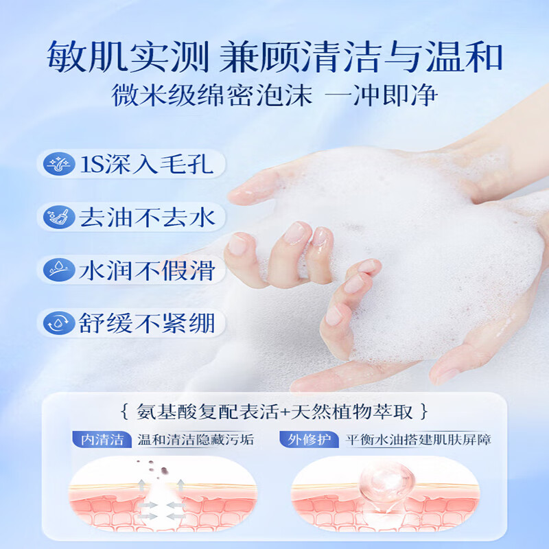 XIANFEIGE研究所净肤美白洁面乳男女控油提亮烟酰胺祛斑官方旗舰店 草安堂洁面乳到手5支【店长推荐】
