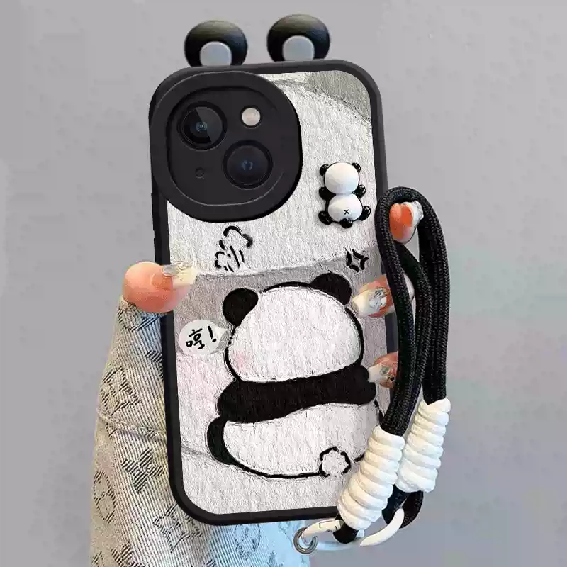 中掌柜适用于华为智选nzone50pro手机壳NZONE50Pro保护套SP210女新款nozne50pro全包防摔HUAWEI小羊皮立 TP259立体背影熊猫+黑白耳朵+黑 华为智选NZONE50Pro