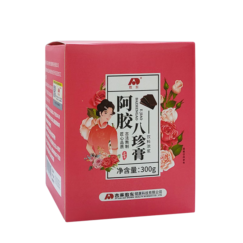 敖东阿胶八珍膏300g含蜂蜜桂圆大枣枸杞子重瓣红玫瑰茯苓桑椹阿胶冰糖 1盒装