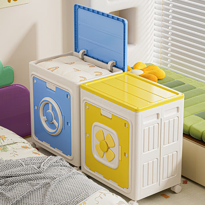 纳份爱衣服收纳箱特大号家用带滑轮可折叠翻盖整理箱换季衣物被子储物柜 165L天空蓝旋转舱三开门-单个装 【稳固叠加/容纳万物】