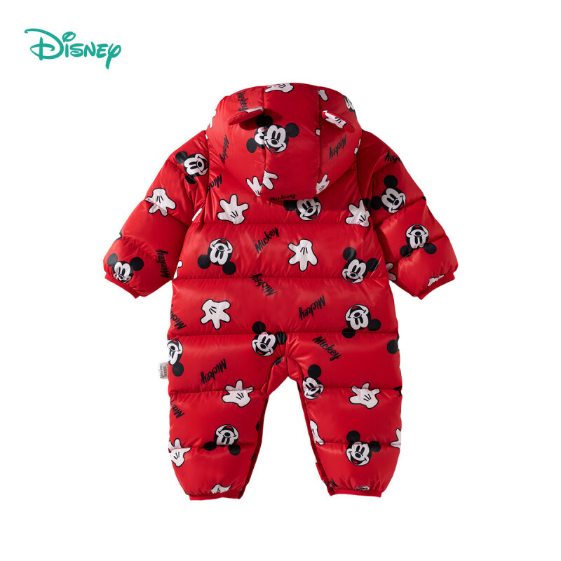 迪士尼（Disney）童装男童女童新年红色羽绒连体衣婴幼童米奇卡通舒适保暖冬季新款 红色米奇 80 （建议9-15个月身高73-80cm)