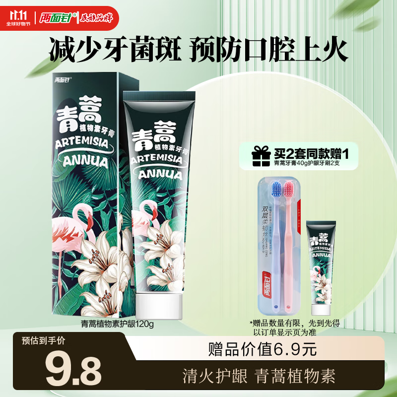 两面针（LMZ）青蒿护龈植物素牙膏 清新口气 改善口腔问题1支120g  网红款