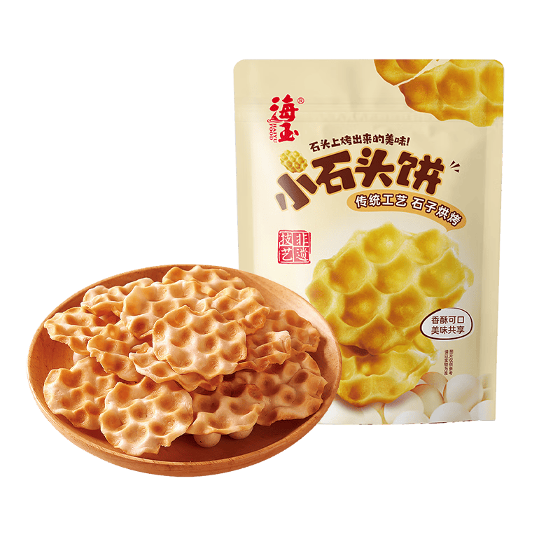 海玉小石头饼非油炸零食苏打饼干 原味108g袋装 山西特产脆如薯片发酵