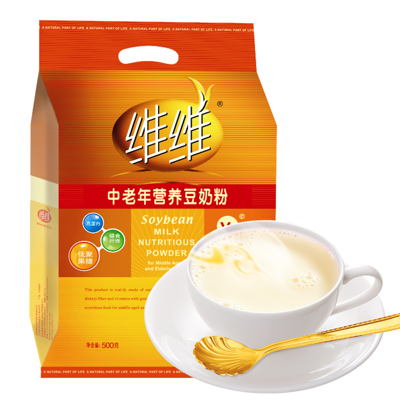 维维 豆奶粉 营养早餐速溶即食 冲饮代餐 非转基因大豆中老年豆奶粉500g
