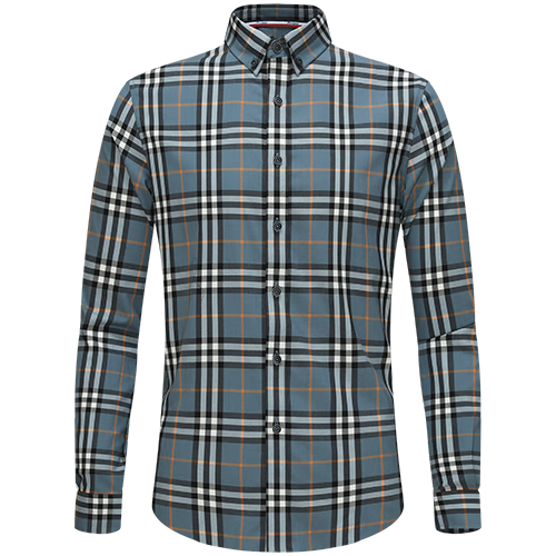 Navigare意大利小帆船时尚格纹色织衬衫男2025春秋季弹力舒适休闲简约衬衣 翠绿/灰 3XL