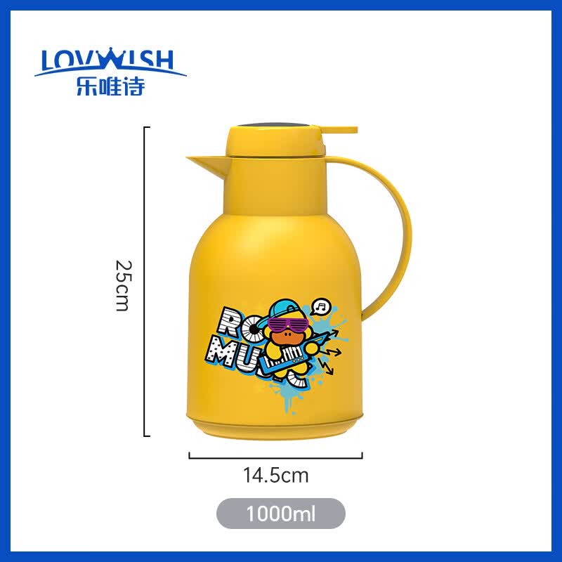 乐唯诗(LOVWISH)保温壶温显家用保温壶大容量玻璃智能温度显示开热水暖水瓶小暖壶 小黄鸭联名保温壶【温显款】1L