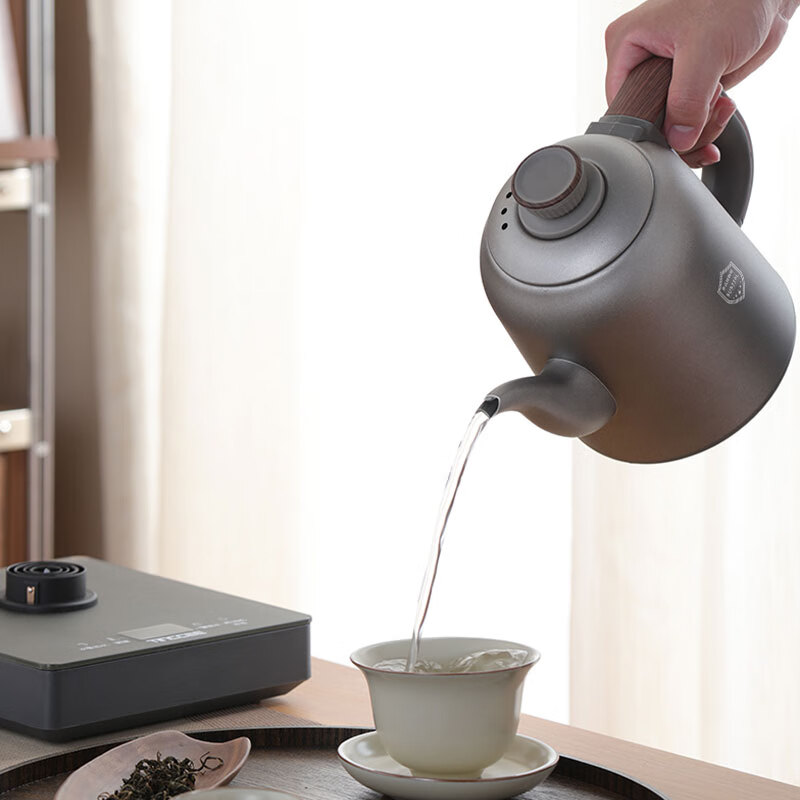 鲸可全自动烧水壶电热水壶煮茶器电茶壶功夫茶台泡茶壶台嵌式电饮水机一体上水壶 1.2L 手柄上水316不锈钢【RX-C05组合三】