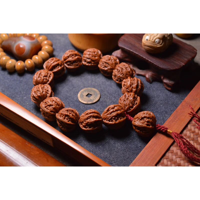 冰珂晶石京八棱手串无瑕25mm密度好大颗粒霸气男女文玩把件盘玩解压手持 核桃