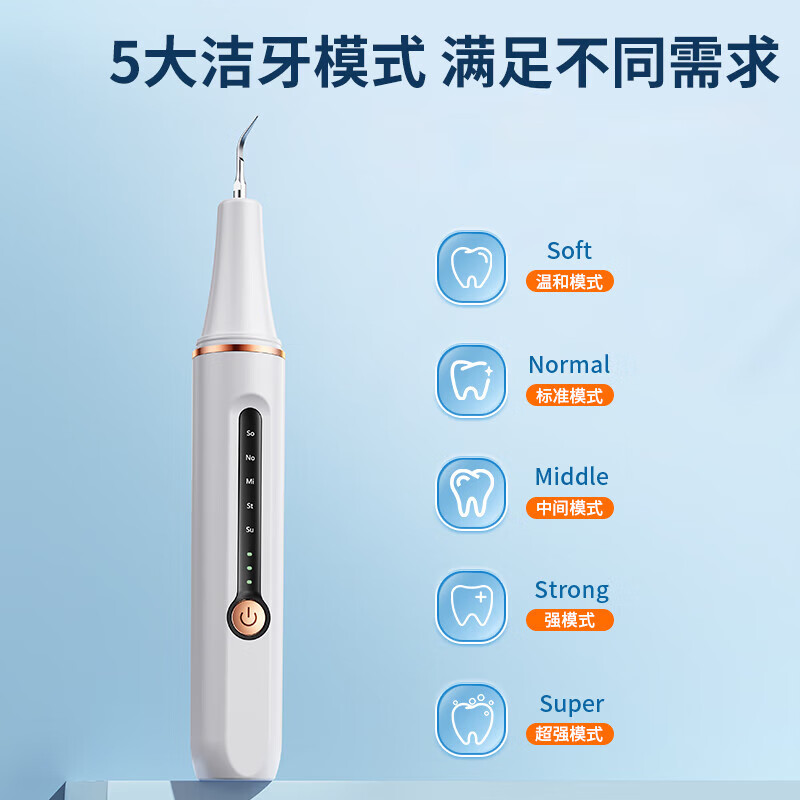 飒望德国超声波洗牙器冲牙结石去除神器家用电动洁牙仪牙齿清洁污垢除牙垢清理黑斑烟渍黄垢高频磨牙齿 【真·牙医推荐】尊享闪耀白 3000W高频超声波