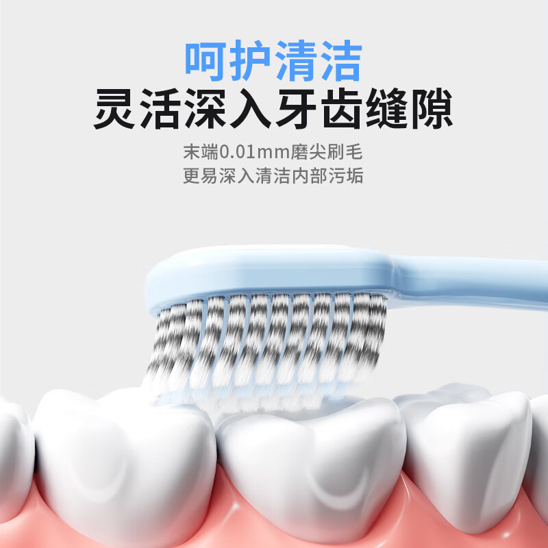 伊诺齿成人软毛凸面牙刷情侣款宽头软毛牙刷男女士通用山型刷头三重植毛 成人软毛图牙刷【3盒】 6支