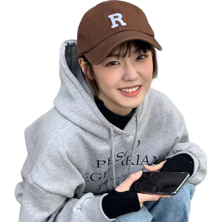 【热巴同款】加大棒球帽帽子男女大头围显脸小春夏字母百搭棒球帽 刺绣款-蓝色