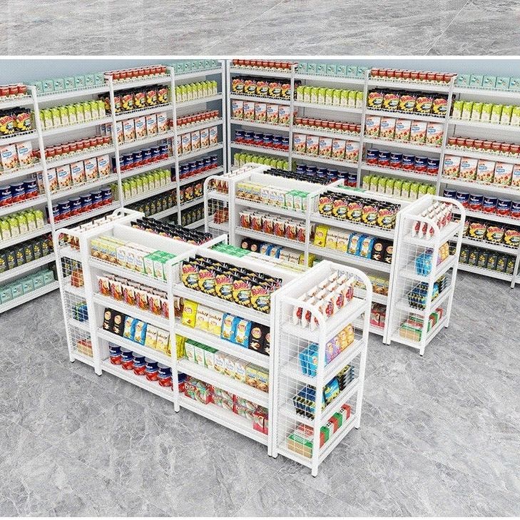 海诗圣堡新款加厚超市货架便利店药店货架商店展示架置物架多层单面双面 加厚单面90*40层板