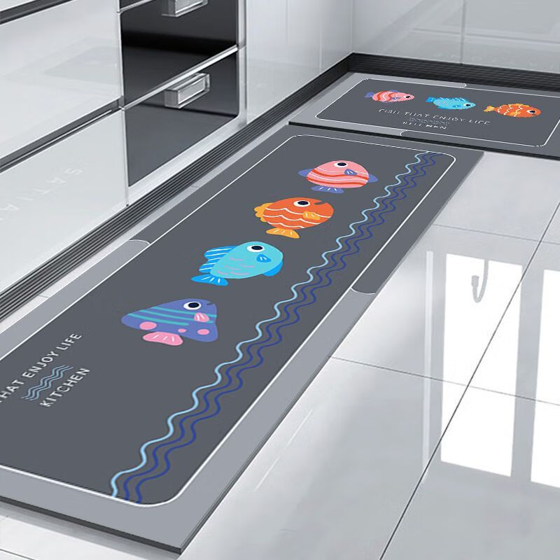 户璃德国高端椰丝鬃毛沐浴刷猪鬃毛仿手掌弧形干刷湿刷2合1长柄 卡通小鱼 40*60+40*120cm【套装】