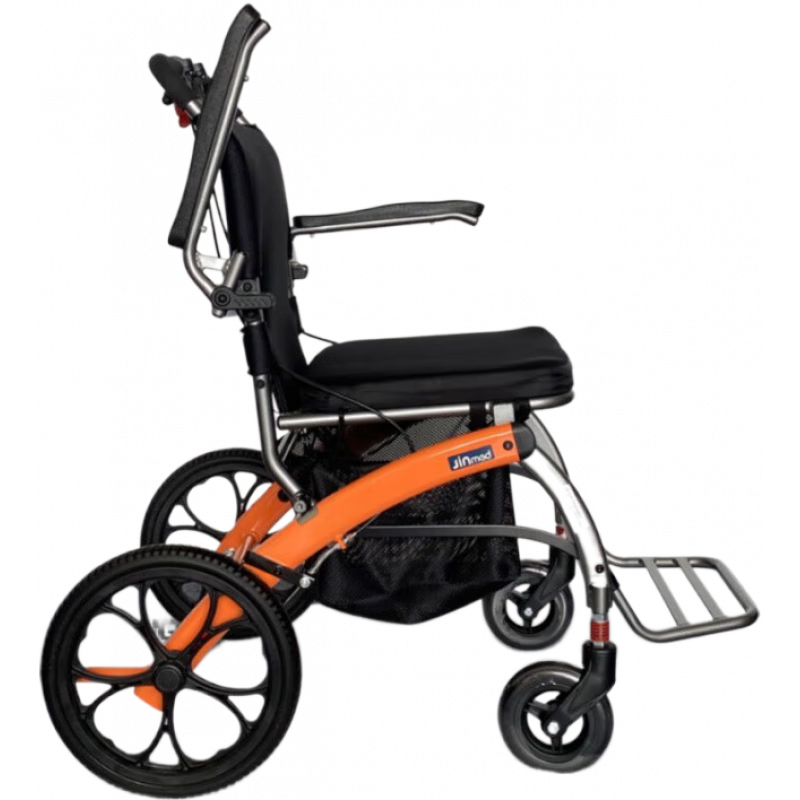 中進(jìn)輪椅 新款輕便輪椅鋁合金折疊便攜航鈦鋁合金老人代步車(chē)手推 不帶拉桿 中進(jìn)輪椅2023年新款ZTA129L