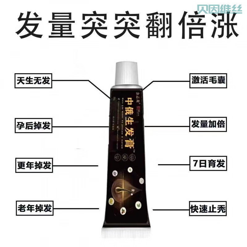 贝因维丝(BEIYVS)复方间苯二酚乳膏脱发膏【中俄防脱育发膏】秃顶专用生发液快速修 【99%效果 】发1支 官正方品旗舰