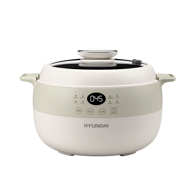 HYUNDAI韩国电饭煲2-3人家用电饭锅4升智能微压电饭煲4-5人多功能一体多用煮饭炖汤柴火饭智能大容量球釜 【500Pa微压旗舰款】双胆8大功能+智能预约 4L