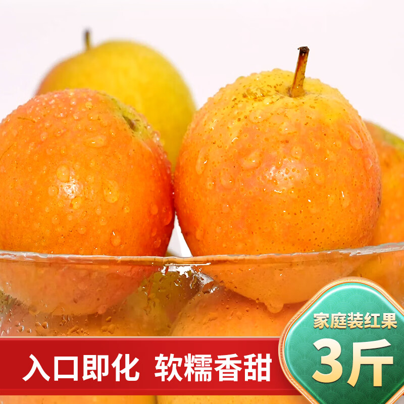 澄州呈礼正宗南果梨 辽宁鞍山红南国梨东北特产香水梨子新鲜水果 京东快递 黄南果梨 试吃装2斤